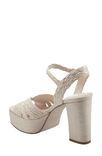 Shop Marc Fisher Ltd Chela Platform Raffia Sandal In Light Natural