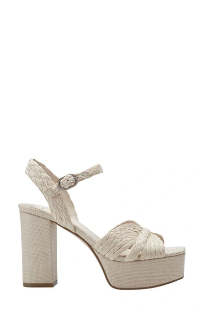 Shop Marc Fisher Ltd Chela Platform Raffia Sandal In Light Natural