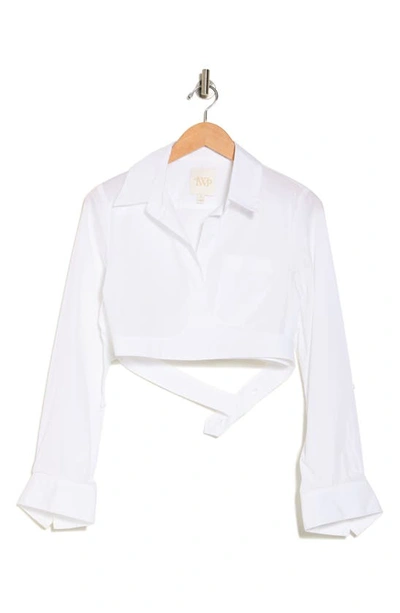 Shop Twp The Ty Me Up Crop Shirt In White