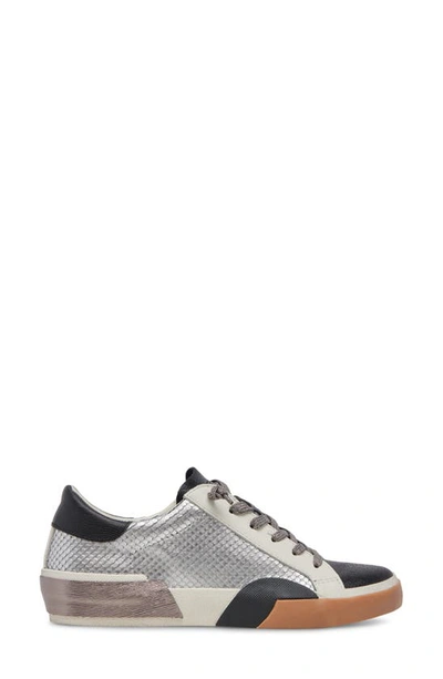 Dolce Vita Zina Sneaker In Pewter Embossed Leather