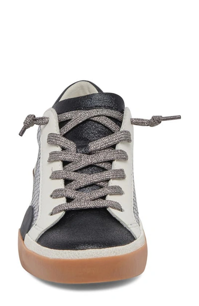 Dolce Vita Zina Sneaker In Pewter Embossed Leather