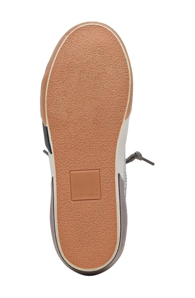Dolce Vita Zina Sneaker In Pewter Embossed Leather