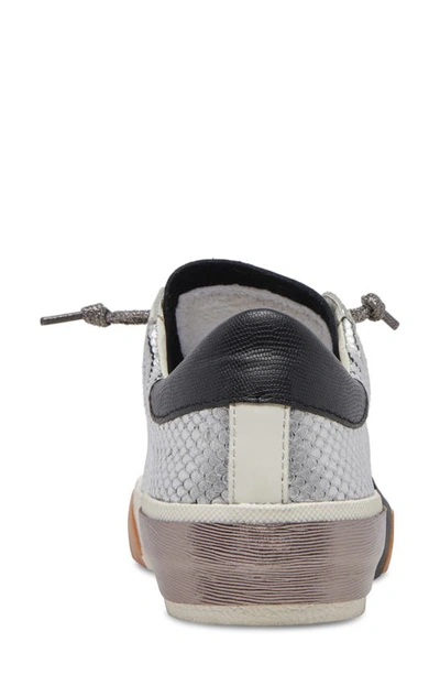 Dolce Vita Zina Sneaker In Pewter Embossed Leather