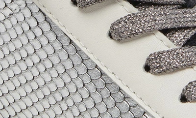 Dolce Vita Zina Sneaker In Pewter Embossed Leather