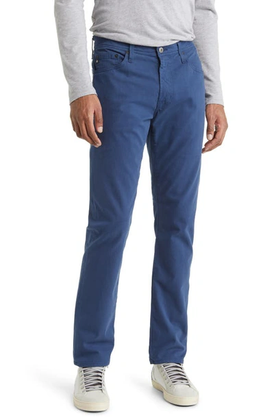 Shop Ag Everett Sueded Stretch Sateen Straight Fit Pants In Bon Voye