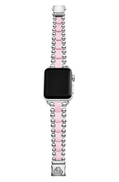 Lagos Smart Caviar Pink Ceramic Apple Watch Bracelet, 42-44mm - Exclusive In Caviar Pink