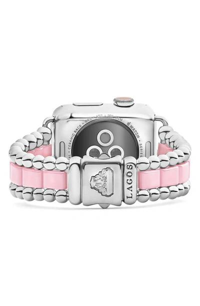 Lagos Smart Caviar Pink Ceramic Apple Watch Bracelet, 42-44mm - Exclusive In Caviar Pink