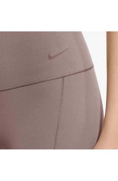 Shop Nike Zenvy Gentle Support High Waist Pocket Ankle Leggings In Smokey Mauve/ Black