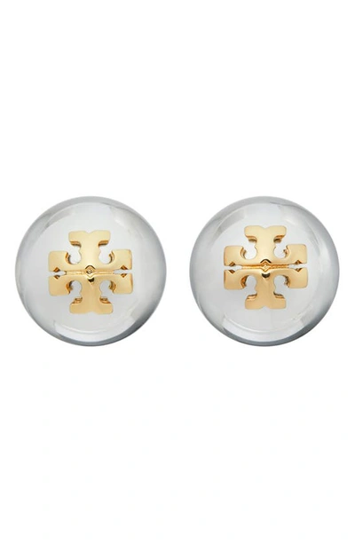 Shop Tory Burch Ball Stud Earrings In Tory Silver / Tory Gold