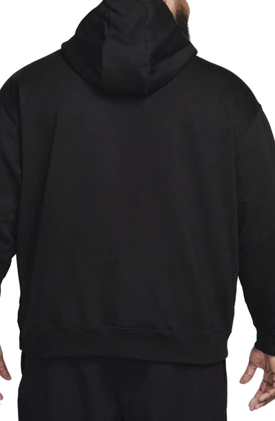 Shop Nike Acg Oversize Water Repellent Therma-fit Fleece Hoodie In Black/ Anthracite/ White