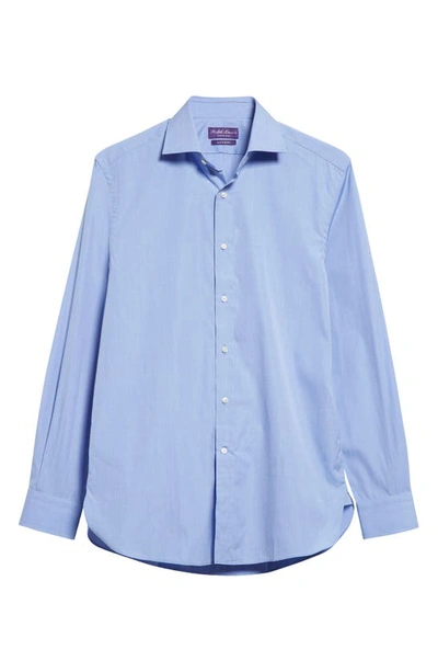 Shop Ralph Lauren Purple Label Aston End On End Cotton Poplin Button-up Shirt In Medium Blue