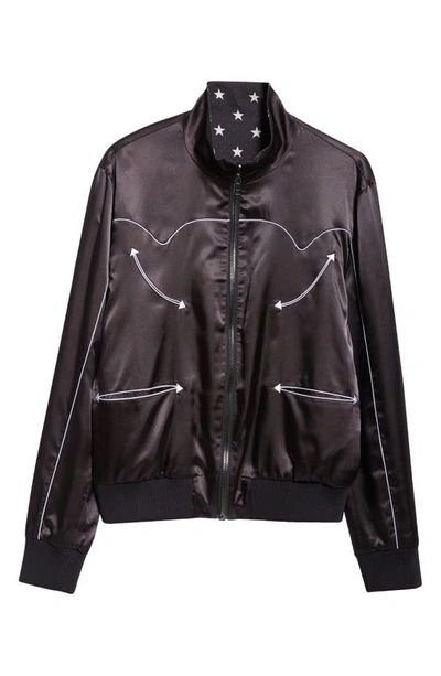 Balmain Black Reversible Bomber Jacket With Stars Men