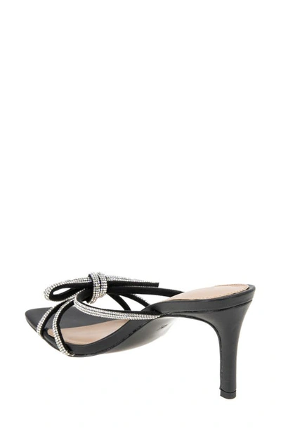 Bcbgeneration Women's Selma Rhinestone Bow Slip On Sandals In Black/ Clear