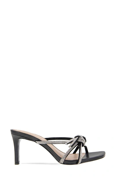 Bcbgeneration Women's Selma Rhinestone Bow Slip On Sandals In Black/ Clear