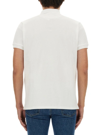Shop Bally Polo Shirt With Embroidery In White