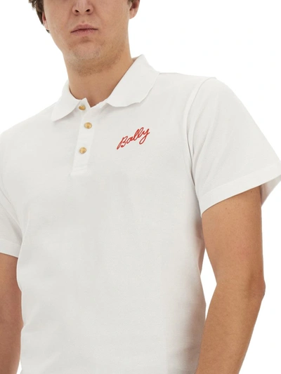 Shop Bally Polo With Logo In White