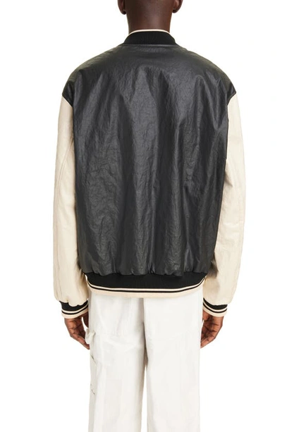 Shop Dries Van Noten Volker Coated Linen Bomber Jacket In Black 900