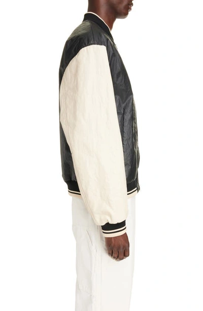 Dries Van Noten Volker Linen Blend Bomber Jacket In Black 900
