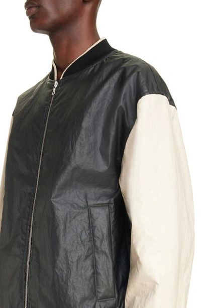 Dries Van Noten Volker Linen Blend Bomber Jacket In Black 900