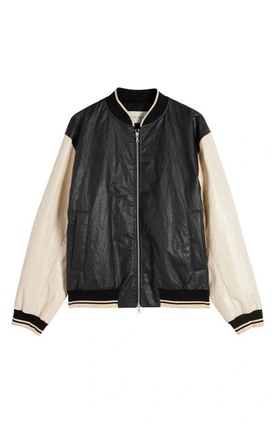 Shop Dries Van Noten Volker Coated Linen Bomber Jacket In Black 900