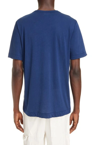 Shop Dries Van Noten Habba Cotton Jersey Crewneck T-shirt In Dark Blue