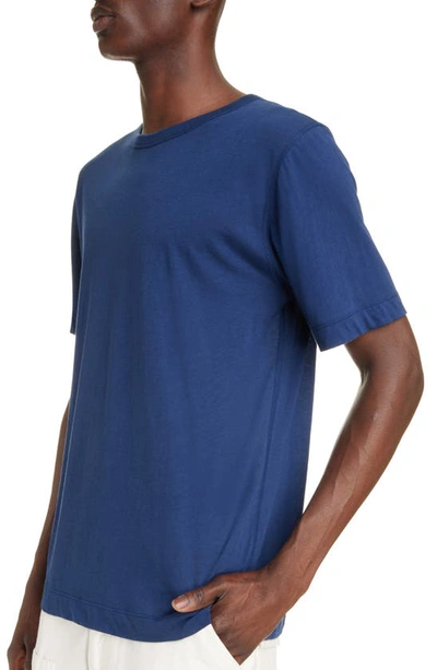 Shop Dries Van Noten Habba Cotton Jersey Crewneck T-shirt In Dark Blue