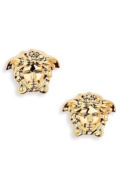 Versace First Line Versace Medusa Head Stud Earrings In Versace Gold