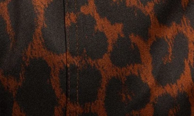 Tom Ford Jacquard-trimmed Leopard-print Silk-blend Satin Wide-leg Pants In Dark Brown