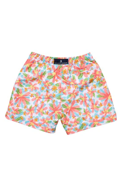 Shop Snapper Rock Kids' Luau Swim Trunks In Coral Multi