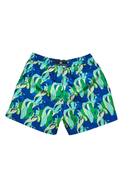Snapper Rock Toddler, Child Toucan Jungle Sustainable Swim Short In Blue