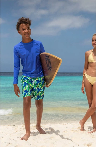 Snapper Rock Toddler, Child Toucan Jungle Sustainable Swim Short In Blue