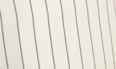 Shop Tom Ford Pinstripe Wool & Silk Blend Ankle Pants In Ecru/ Black