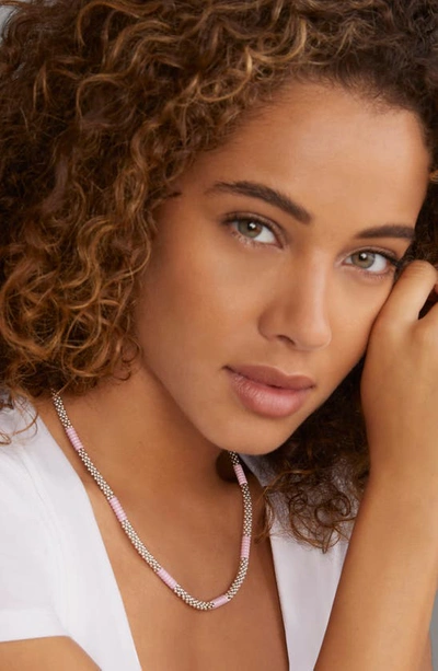 Lagos Pink Caviar Ceramic Station Necklace In Pink