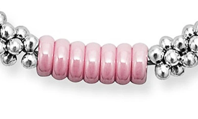 Lagos Pink Caviar Ceramic Station Necklace In Pink