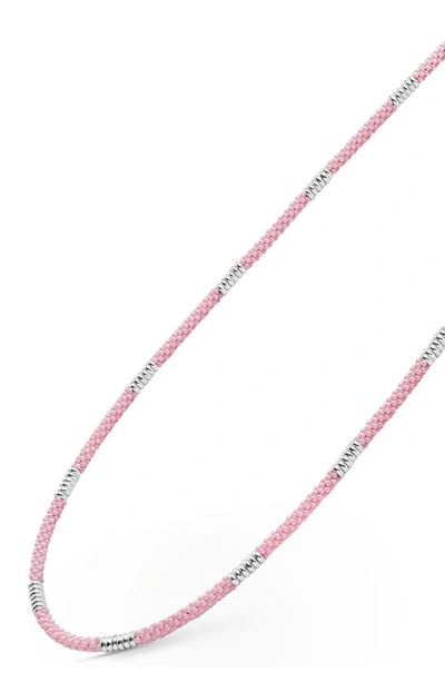 Lagos Pink Caviar Ceramic Station Necklace In Pink