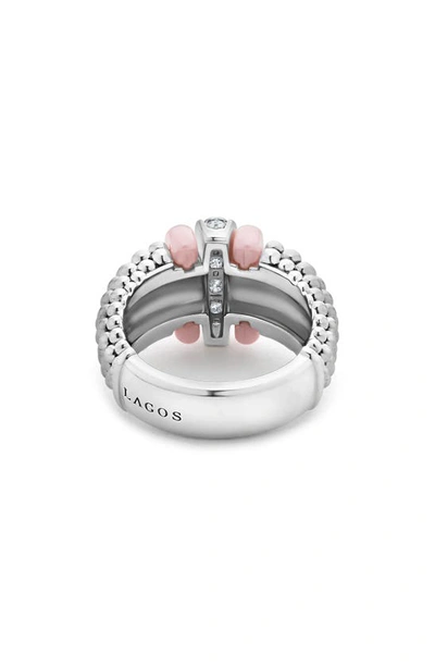 Shop Lagos Pink Caviar Diamond Ceramic Ring