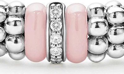 Lagos Pink Caviar Diamond Ceramic Station Bracelet In Pink