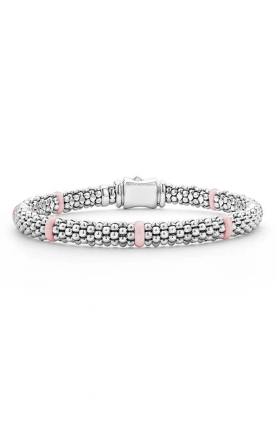 Lagos Pink Caviar Ceramic Station Bracelet In Pink