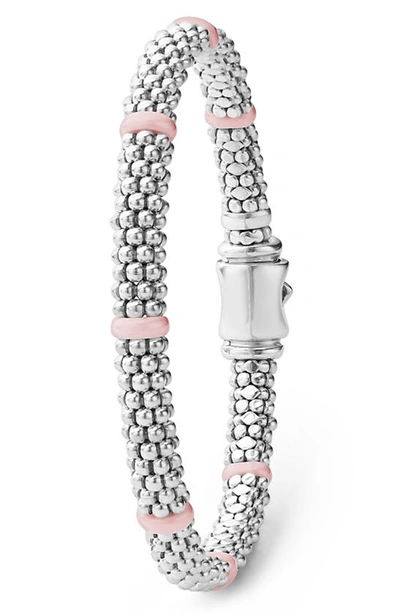 Lagos Pink Caviar Ceramic Station Bracelet In Pink
