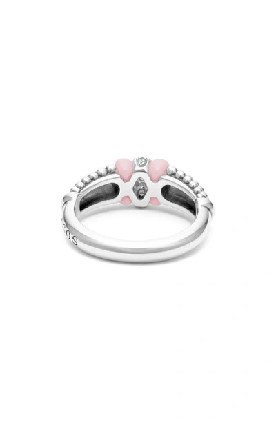 Lagos Pink Caviar Diamond Ceramic Ring In Pink