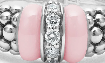 Lagos Pink Caviar Diamond Ceramic Ring In Pink