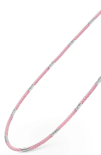 Lagos Pink Caviar Ceramic Station Necklace In Pink