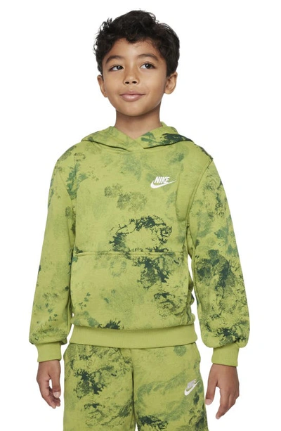 Shop Nike Kids' Club Fleece French Terry Hoodie In Pear/ White