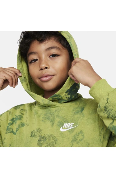 Shop Nike Kids' Club Fleece French Terry Hoodie In Pear/ White