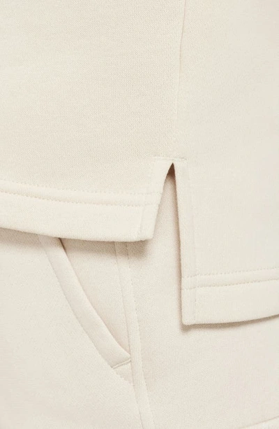 Shop Nike Kids' Sportswear Club Fleece Long Sleeve Top In Sanddrift/ White