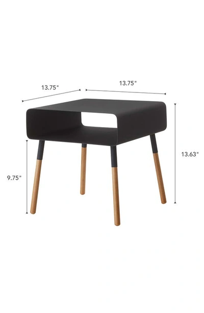Yamazaki Short Side Table With Storage Shelf In Black
