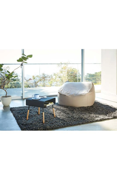 Yamazaki Short Side Table With Storage Shelf In Black