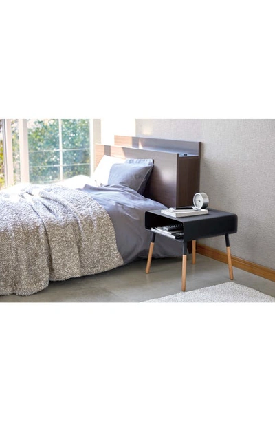 Yamazaki Short Side Table With Storage Shelf In Black
