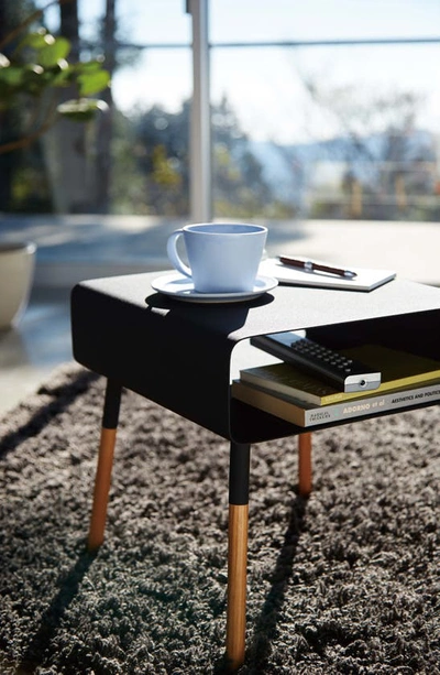Yamazaki Short Side Table With Storage Shelf In Black