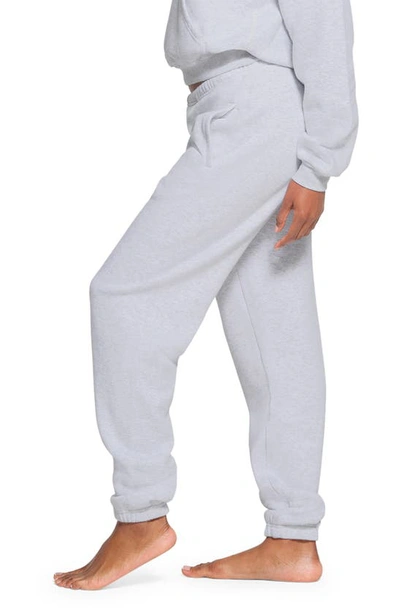 Skims Revised Classic Cotton Blend Fleece Sweatpants In Light Heather Grey